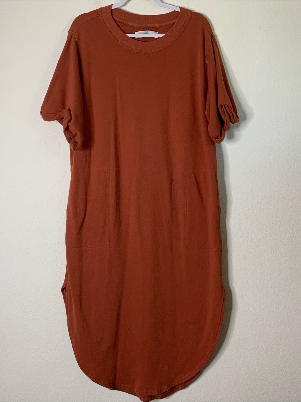 Free people beach Womens orange SS slouchy oversized maxi dress S
